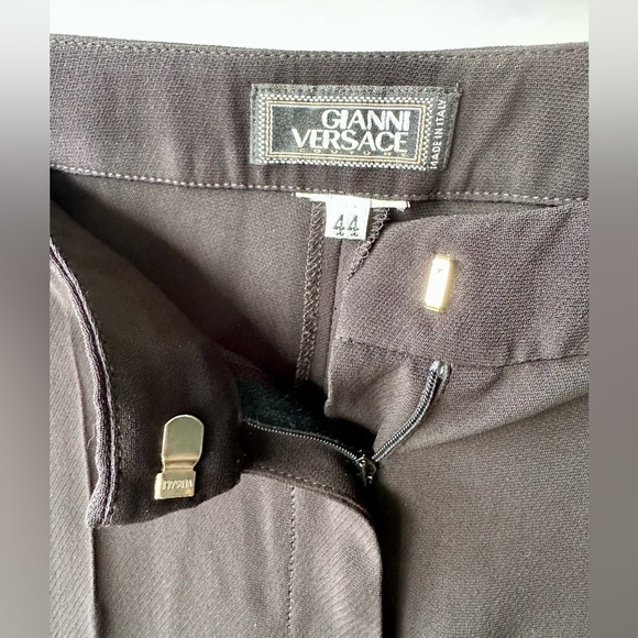 EUC Versace Silk Georgette Black Pants, size 44, US 8 - Picture 3 of 4